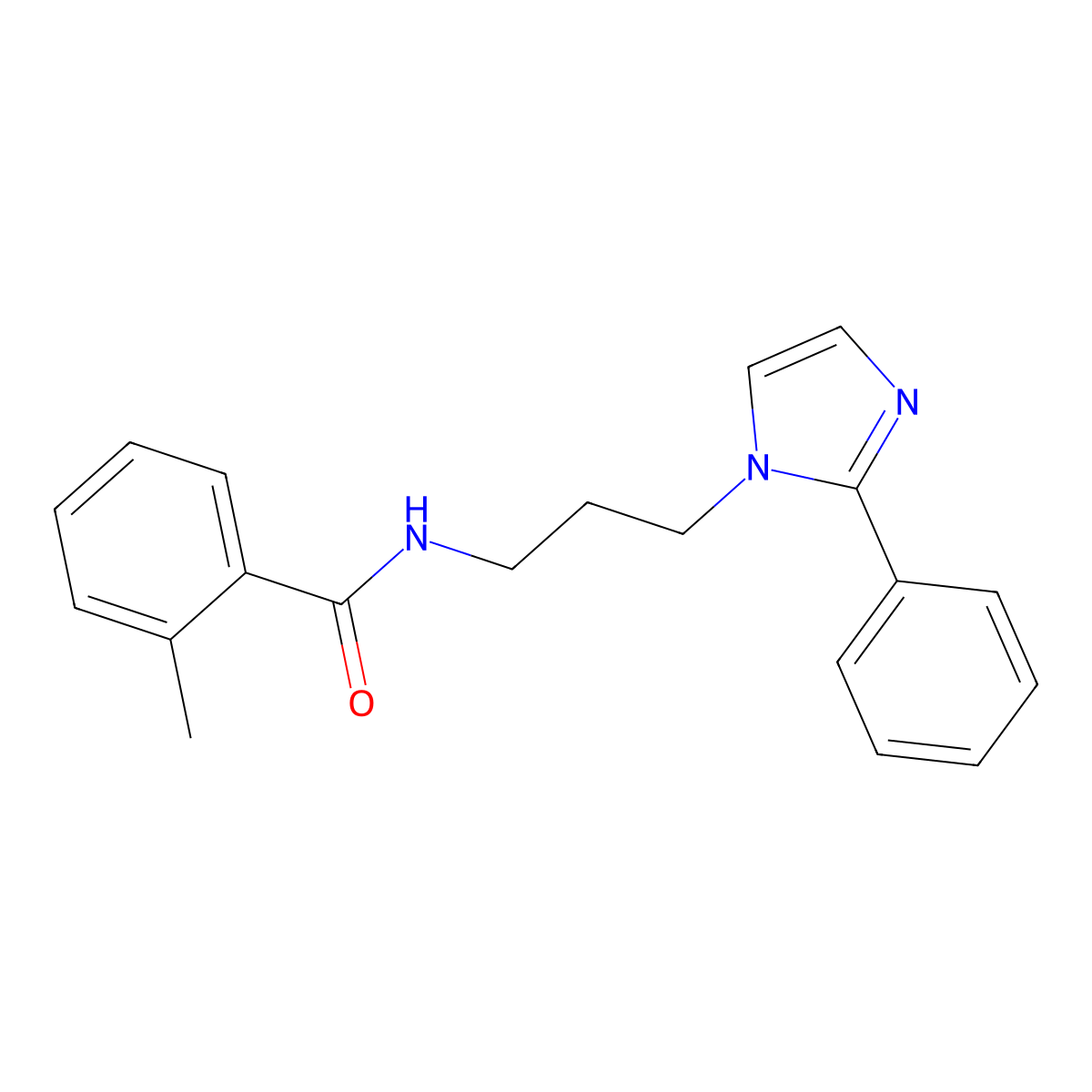 2-methyl-N-(3-(2-phenyl-1H-imidazol-1-yl)propyl)benzamide molecular structure, CAS 1421517-53-4