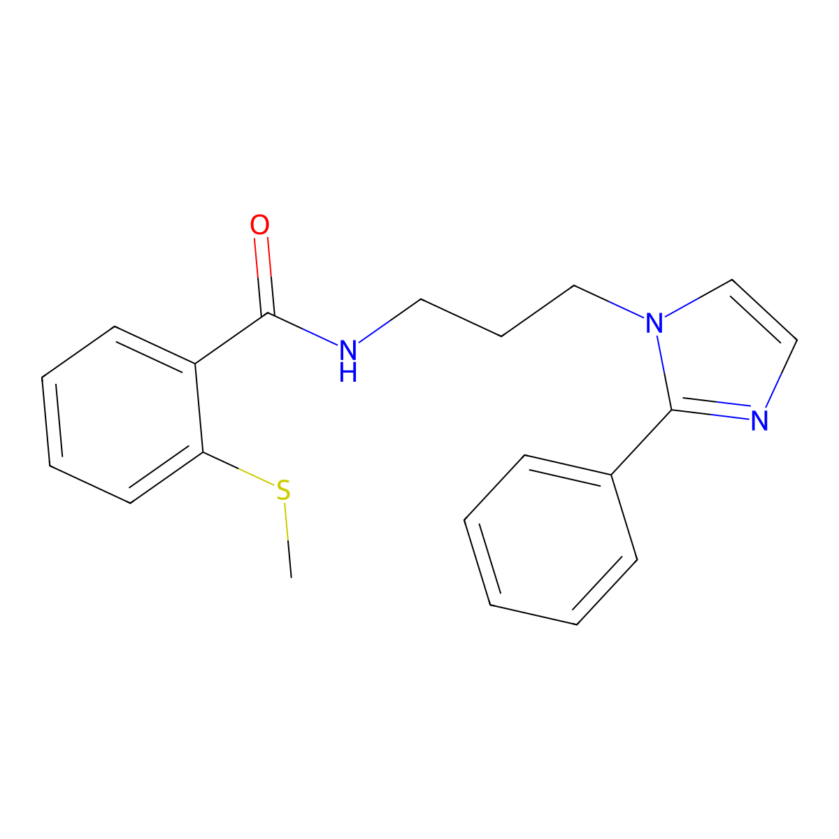 2-(methylthio)-N-(3-(2-phenyl-1H-imidazol-1-yl)propyl)benzamide molecular structure, CAS 1421517-54-5
