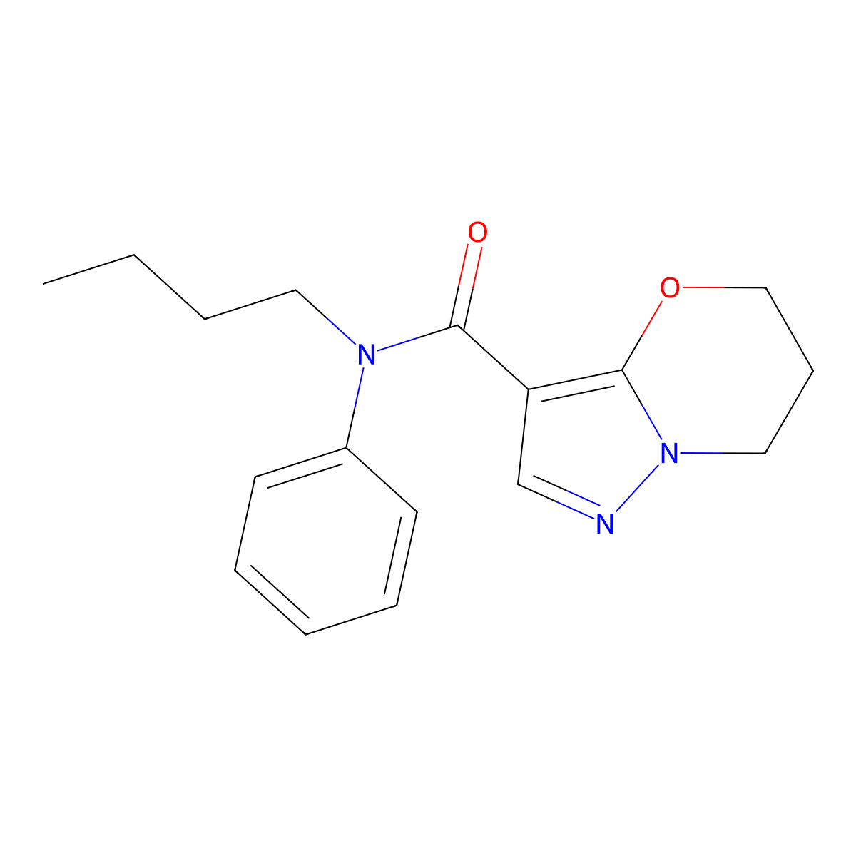 N-butyl-N-phenyl-6,7-dihydro-5H-pyrazolo[5,1-b][1,3]oxazine-3-carboxamide molecular structure, CAS 1421517-61-4