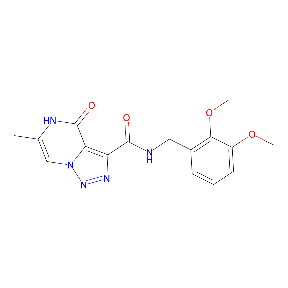 N-(2,3-dimethoxybenzyl)-6-methyl-4-oxo-4,5-dihydro[1,2,3]triazolo[1,5-a]pyrazine-3-carboxamide molecular structure, CAS 1421517-68-1