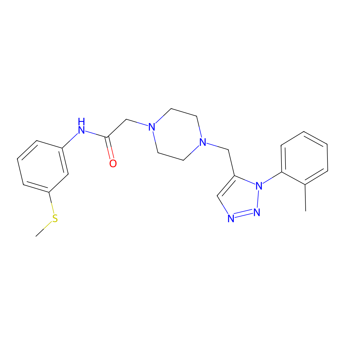 2-(4-{[1-(2-methylphenyl)-1H-1,2,3-triazol-5-yl]methyl}piperazin-1-yl)-N-[3-(methylsulfanyl)phenyl]acetamide molecular structure, CAS 1421517-71-6