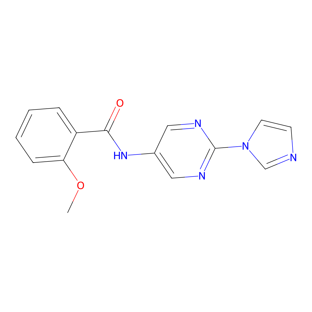 N-(2-(1H-imidazol-1-yl)pyrimidin-5-yl)-2-methoxybenzamide molecular structure, CAS 1421522-10-2