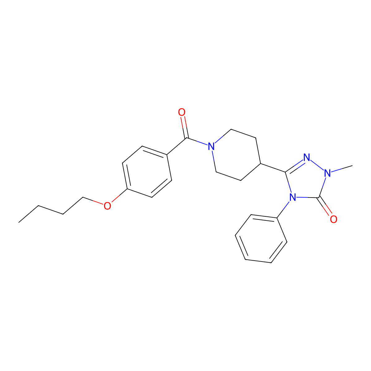3-(1-(4-butoxybenzoyl)piperidin-4-yl)-1-methyl-4-phenyl-1H-1,2,4-triazol-5(4H)-one molecular structure, CAS 1421522-13-5