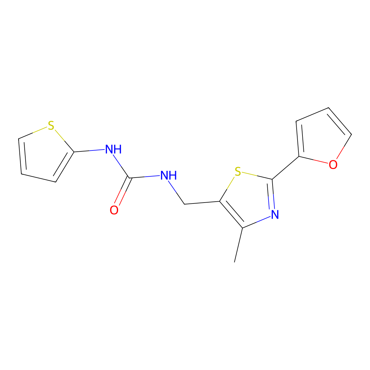 1-((2-(Furan-2-yl)-4-methylthiazol-5-yl)methyl)-3-(thiophen-2-yl)urea molecular structure, CAS 1421522-21-5