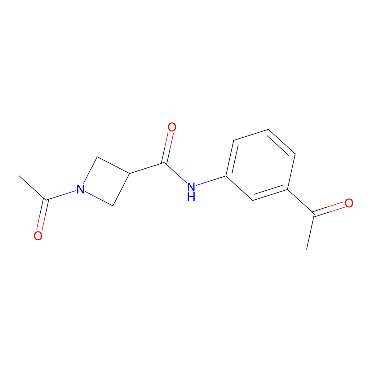 1-acetyl-N-(3-acetylphenyl)azetidine-3-carboxamide molecular structure, CAS 1421522-27-1