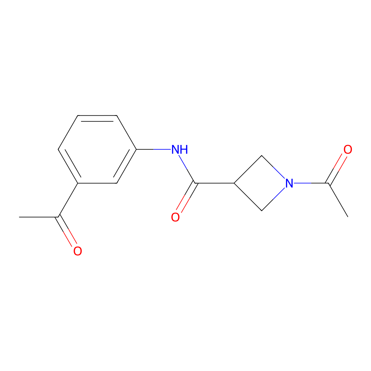 1-acetyl-N-(3-acetylphenyl)azetidine-3-carboxamide molecular structure, CAS 1421522-27-1