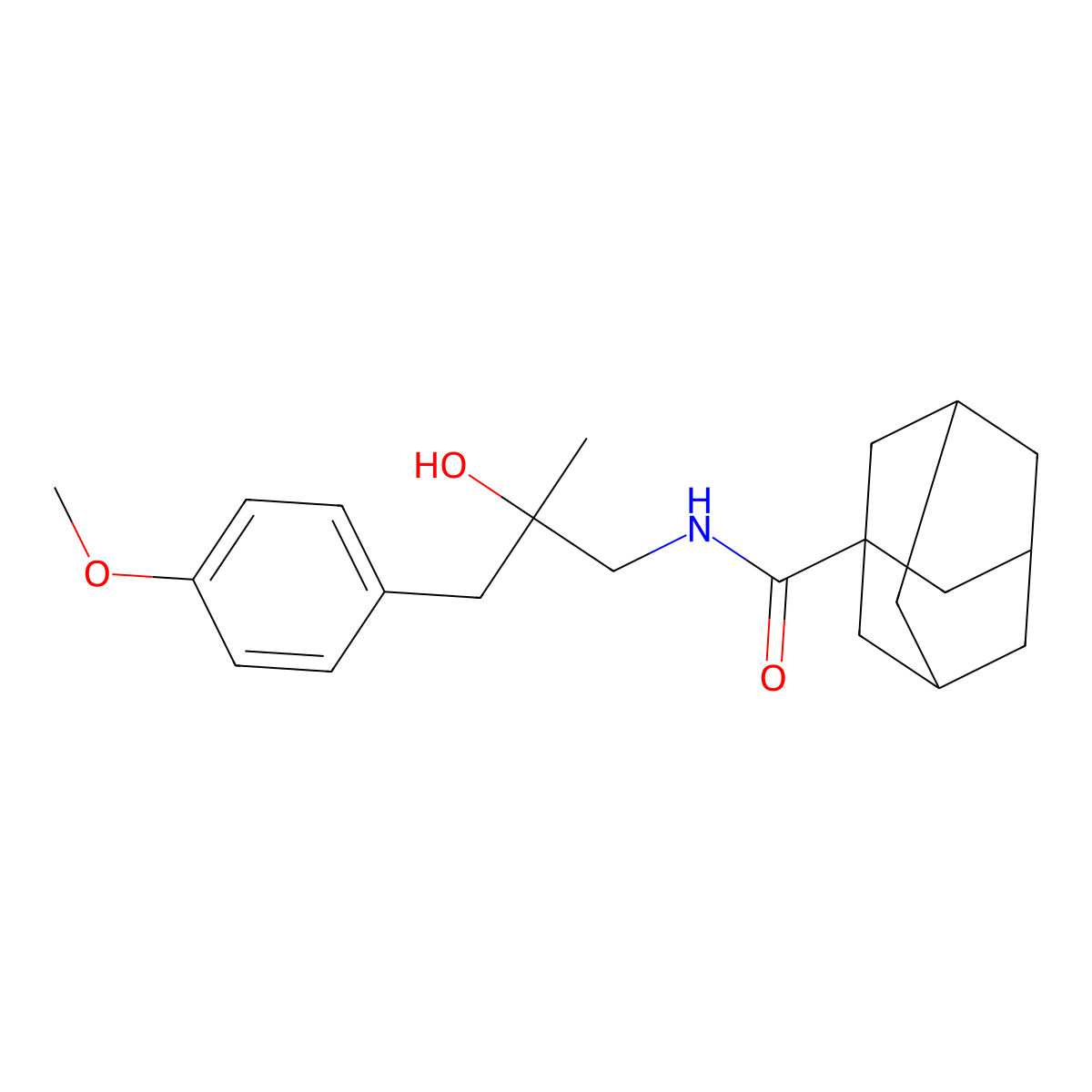 N-[2-hydroxy-3-(4-methoxyphenyl)-2-methylpropyl]adamantane-1-carboxamide molecular structure, CAS 1421522-41-9