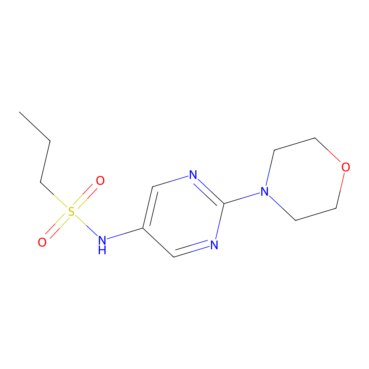 N-(2-morpholinopyrimidin-5-yl)propane-1-sulfonamide molecular structure, CAS 1421522-66-8