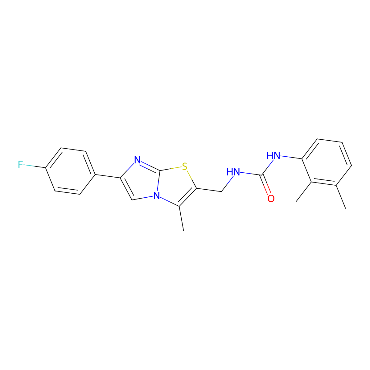 1-(2,3-Dimethylphenyl)-3-((6-(4-fluorophenyl)-3-methylimidazo[2,1-b]thiazol-2-yl)methyl)urea molecular structure, CAS 1421522-69-1