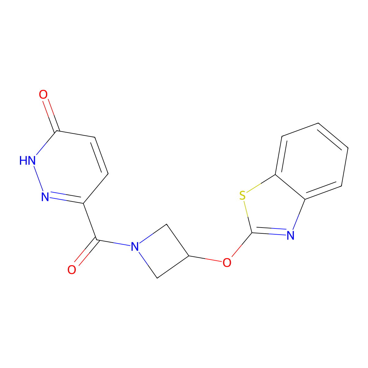 6-[3-(1,3-Benzothiazol-2-yloxy)azetidine-1-carbonyl]-2,3-dihydropyridazin-3-one molecular structure, CAS 1421522-81-7