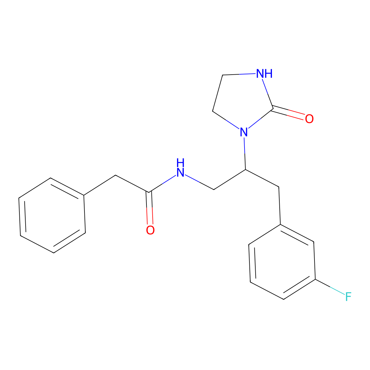 N-[3-(3-Fluorophenyl)-2-(2-oxoimidazolidin-1-YL)propyl]-2-phenylacetamide molecular structure, CAS 1421522-91-9