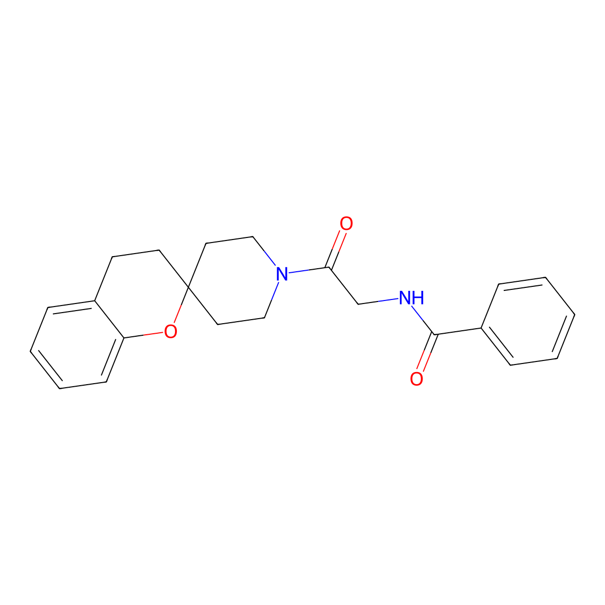 N-(2-oxo-2-(spiro[chroman-2,4'-piperidin]-1'-yl)ethyl)benzamide molecular structure, CAS 1421523-06-9