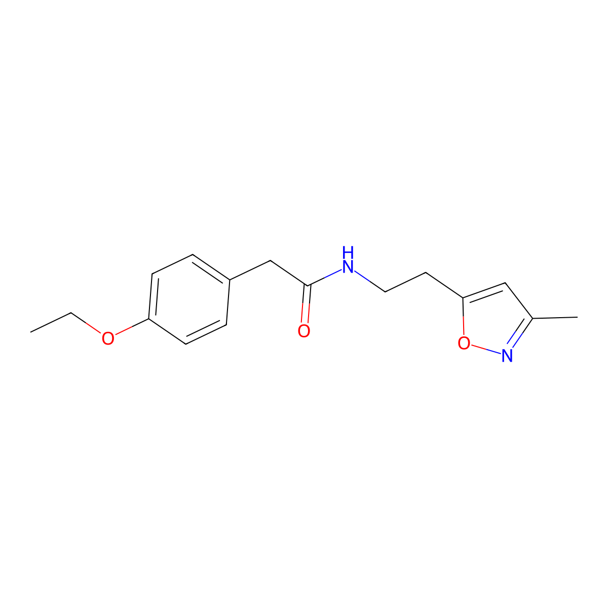 2-(4-ethoxyphenyl)-N-(2-(3-methylisoxazol-5-yl)ethyl)acetamide molecular structure, CAS 1421523-09-2