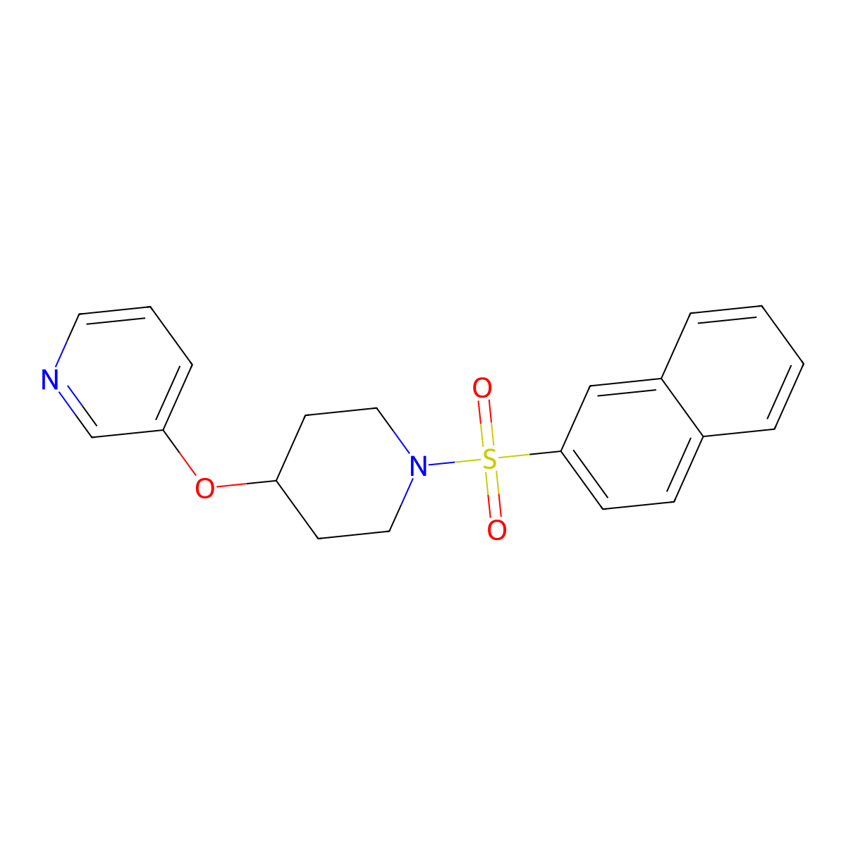 3-((1-(Naphthalen-2-ylsulfonyl)piperidin-4-yl)oxy)pyridine molecular structure, CAS 1421523-39-8