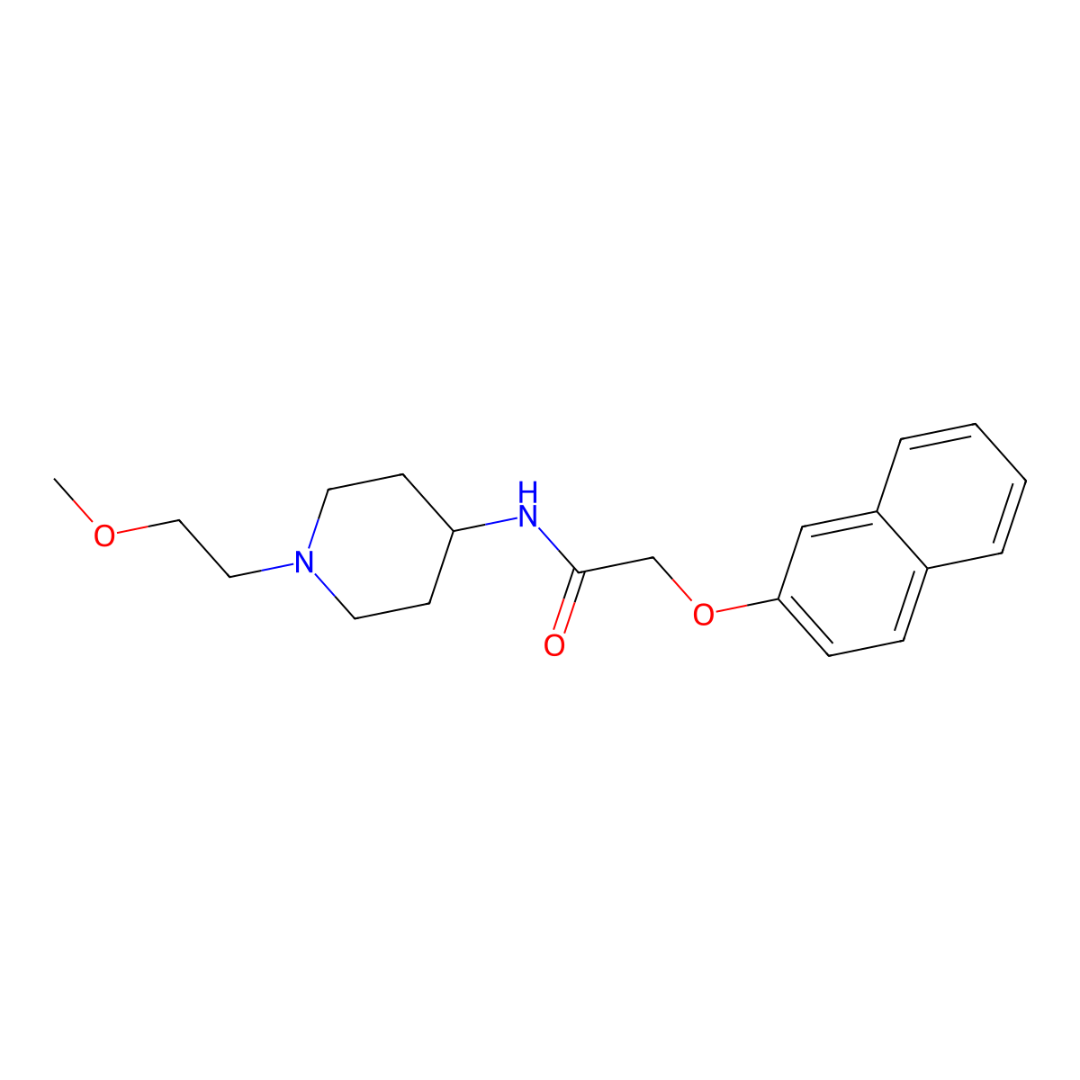 N-(1-(2-methoxyethyl)piperidin-4-yl)-2-(naphthalen-2-yloxy)acetamide molecular structure, CAS 1421523-52-5