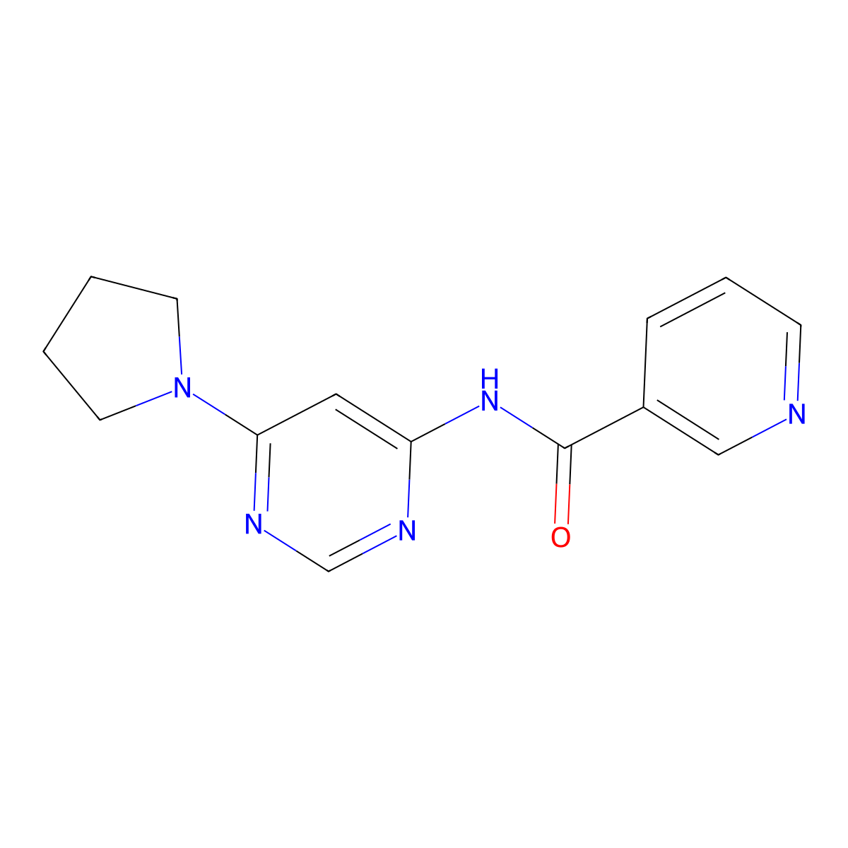 N-[6-(Pyrrolidin-1-YL)pyrimidin-4-YL]pyridine-3-carboxamide molecular structure, CAS 1421523-61-6