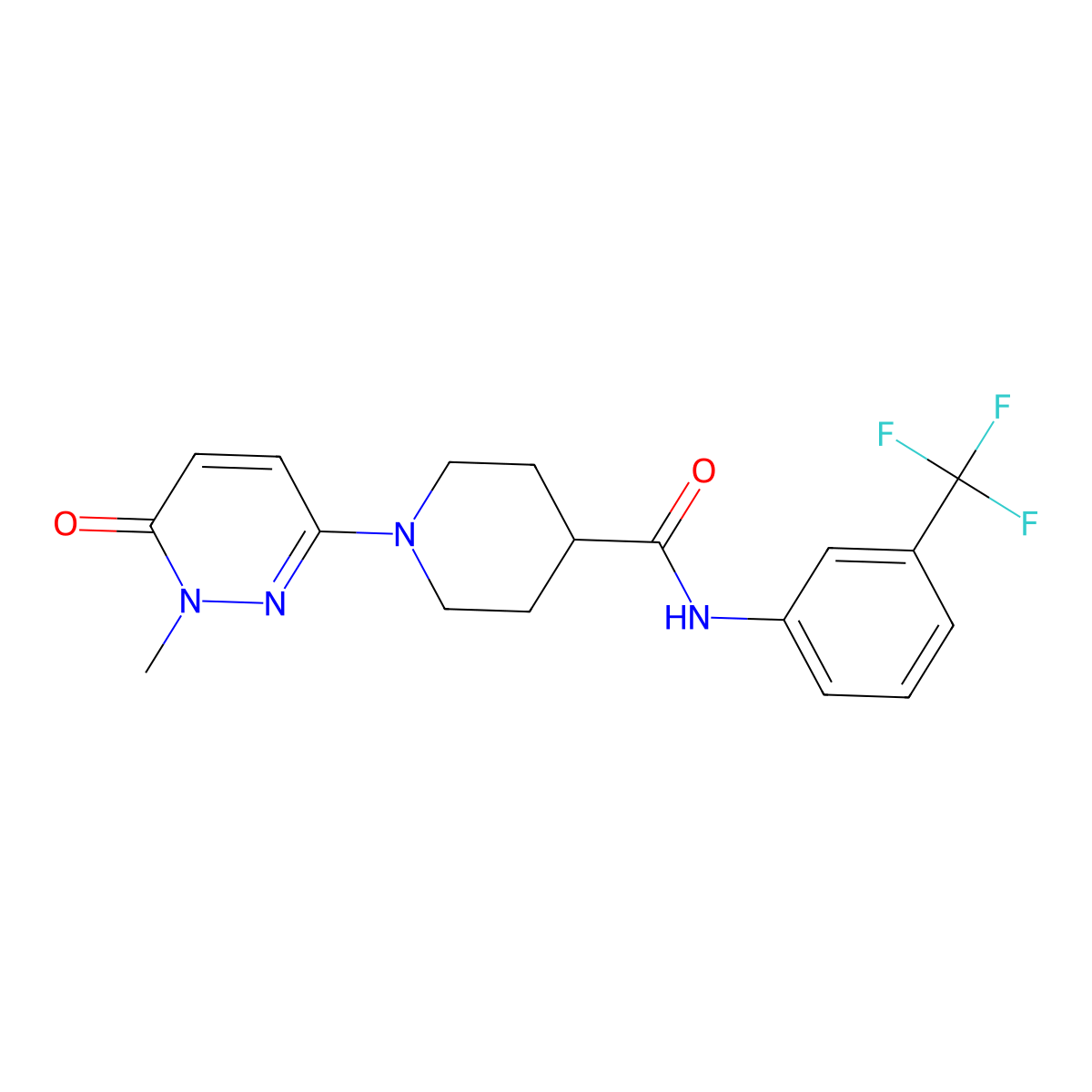 1-(1-methyl-6-oxo-1,6-dihydropyridazin-3-yl)-N-[3-(trifluoromethyl)phenyl]piperidine-4-carboxamide molecular structure, CAS 1421523-85-4