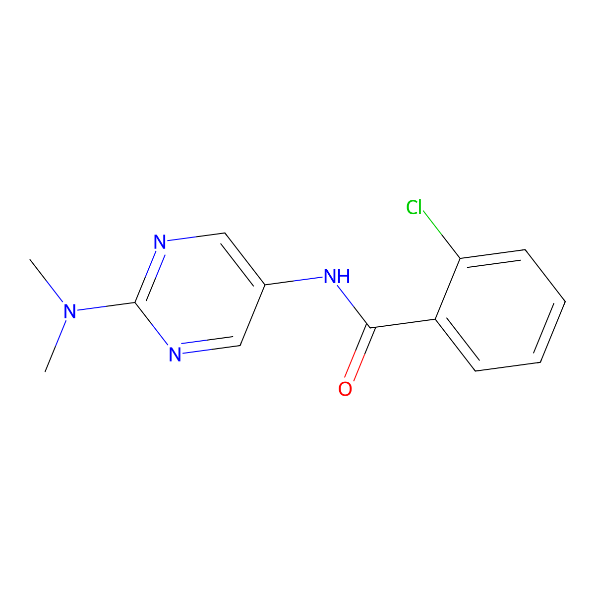 2-Chloro-N-[2-(dimethylamino)pyrimidin-5-YL]benzamide molecular structure, CAS 1421523-97-8
