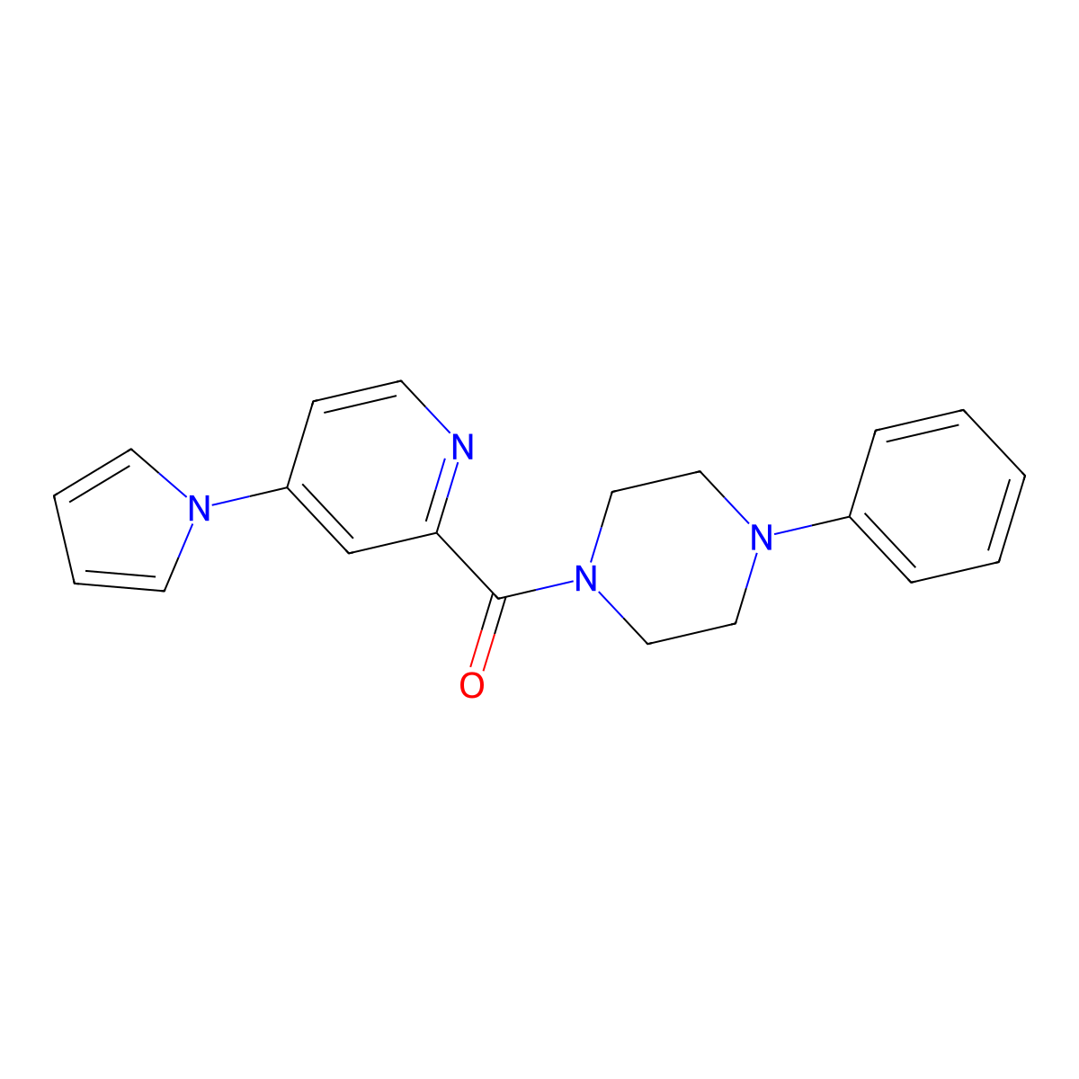(4-(1H-pyrrol-1-yl)pyridin-2-yl)(4-phenylpiperazin-1-yl)methanone molecular structure, CAS 1421523-99-0