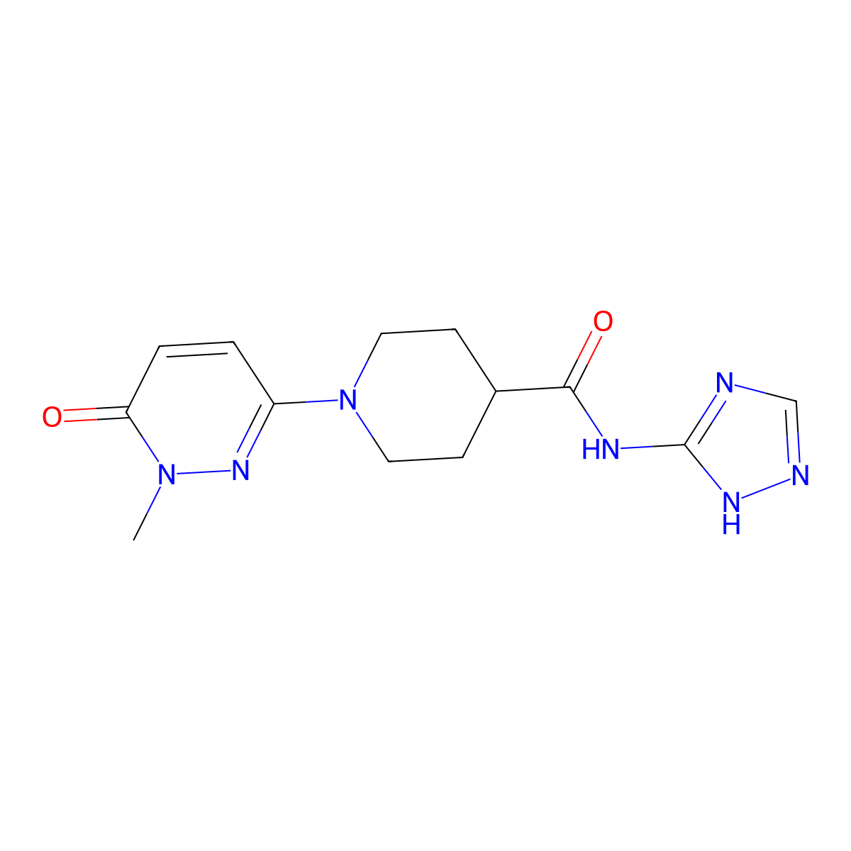 1-(1-methyl-6-oxo-1,6-dihydropyridazin-3-yl)-N-(1H-1,2,4-triazol-3-yl)piperidine-4-carboxamide molecular structure, CAS 1421524-02-8