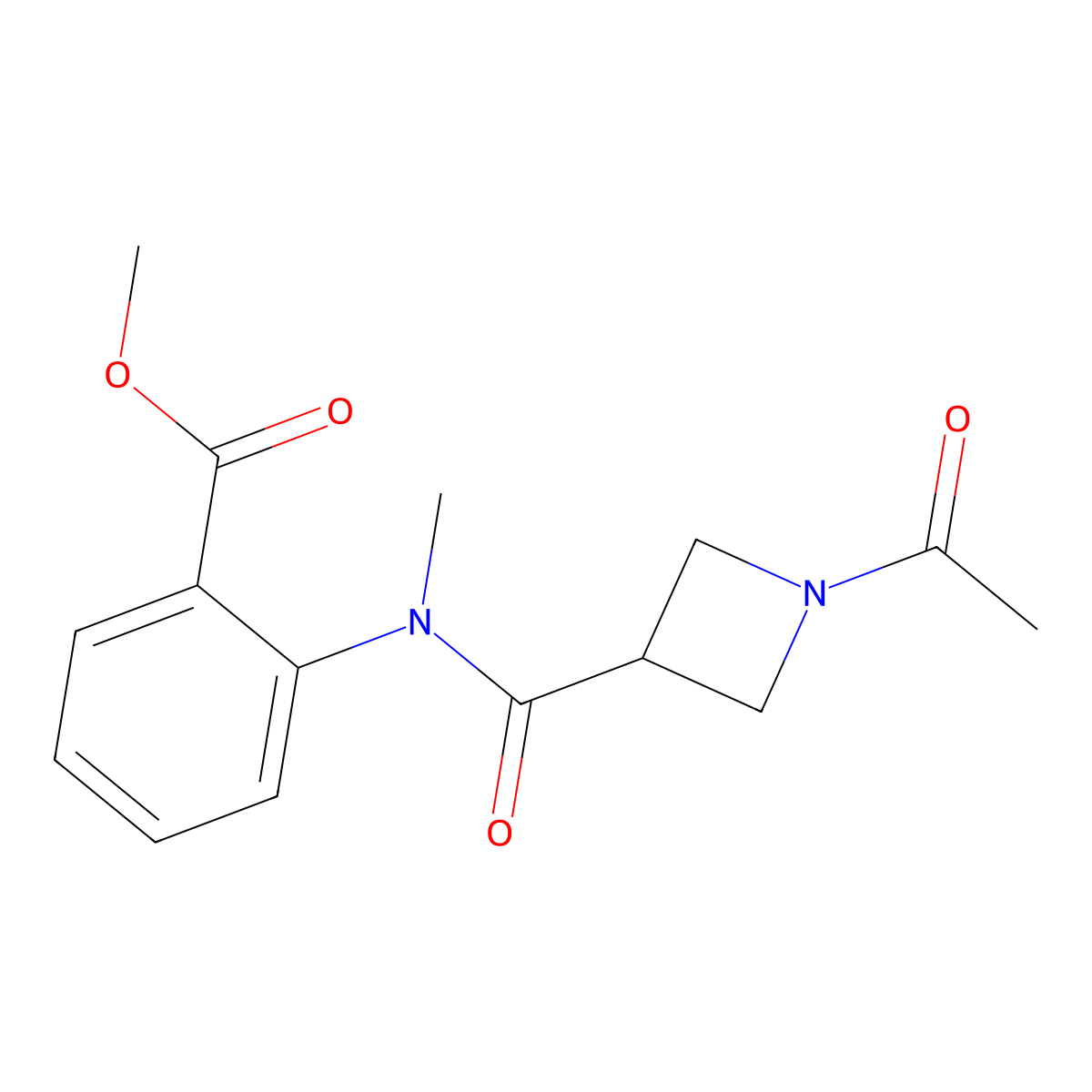 methyl 2-(1-acetyl-N-methylazetidine-3-carboxamido)benzoate molecular structure, CAS 1421524-10-8