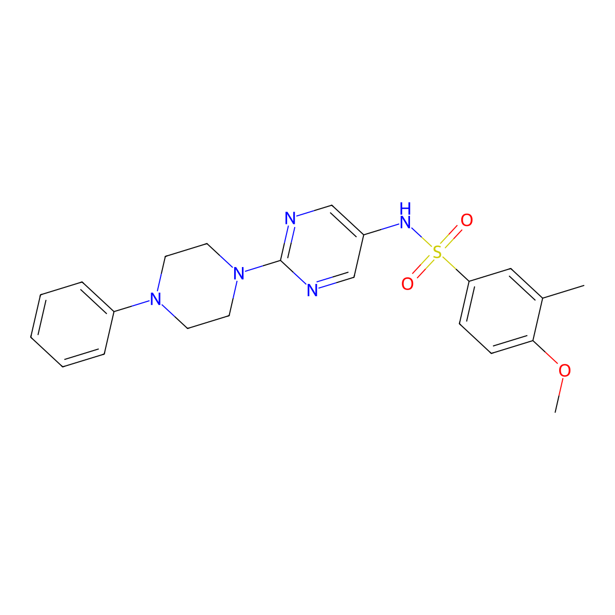 4-methoxy-3-methyl-N-(2-(4-phenylpiperazin-1-yl)pyrimidin-5-yl)benzenesulfonamide molecular structure, CAS 1421524-14-2