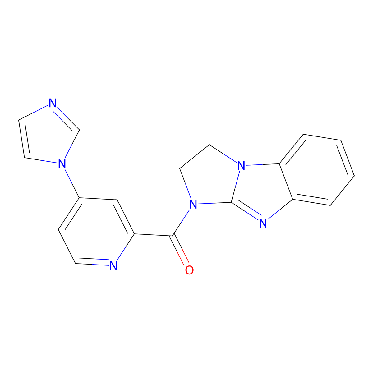5-[4-(1H-imidazol-1-yl)pyridine-2-carbonyl]-2,5,7-triazatricyclo[6.4.0.0^{2,6}]dodeca-1(8),6,9,11-tetraene molecular structure, CAS 1421524-20-0