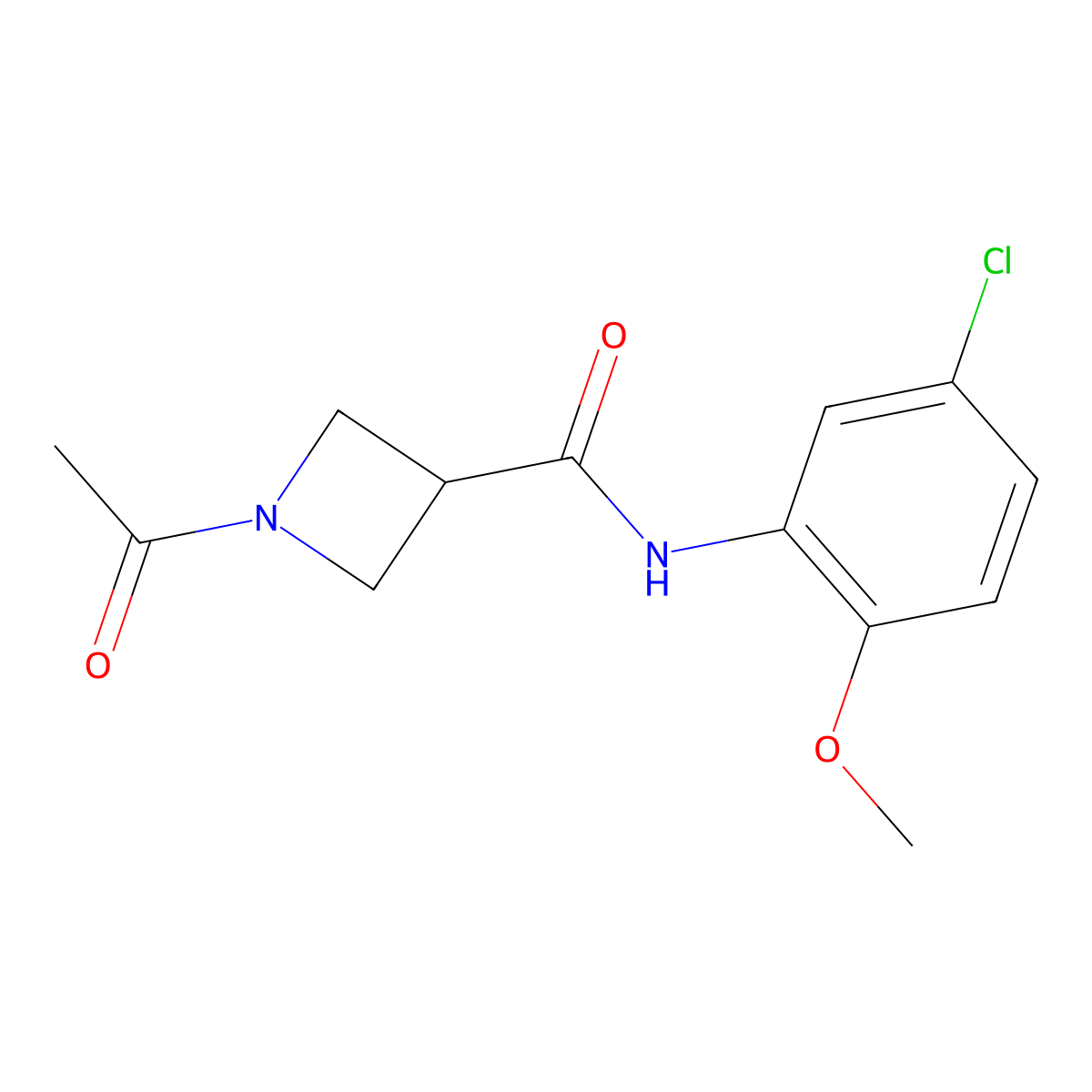 1-acetyl-N-(5-chloro-2-methoxyphenyl)azetidine-3-carboxamide molecular structure, CAS 1421524-23-3
