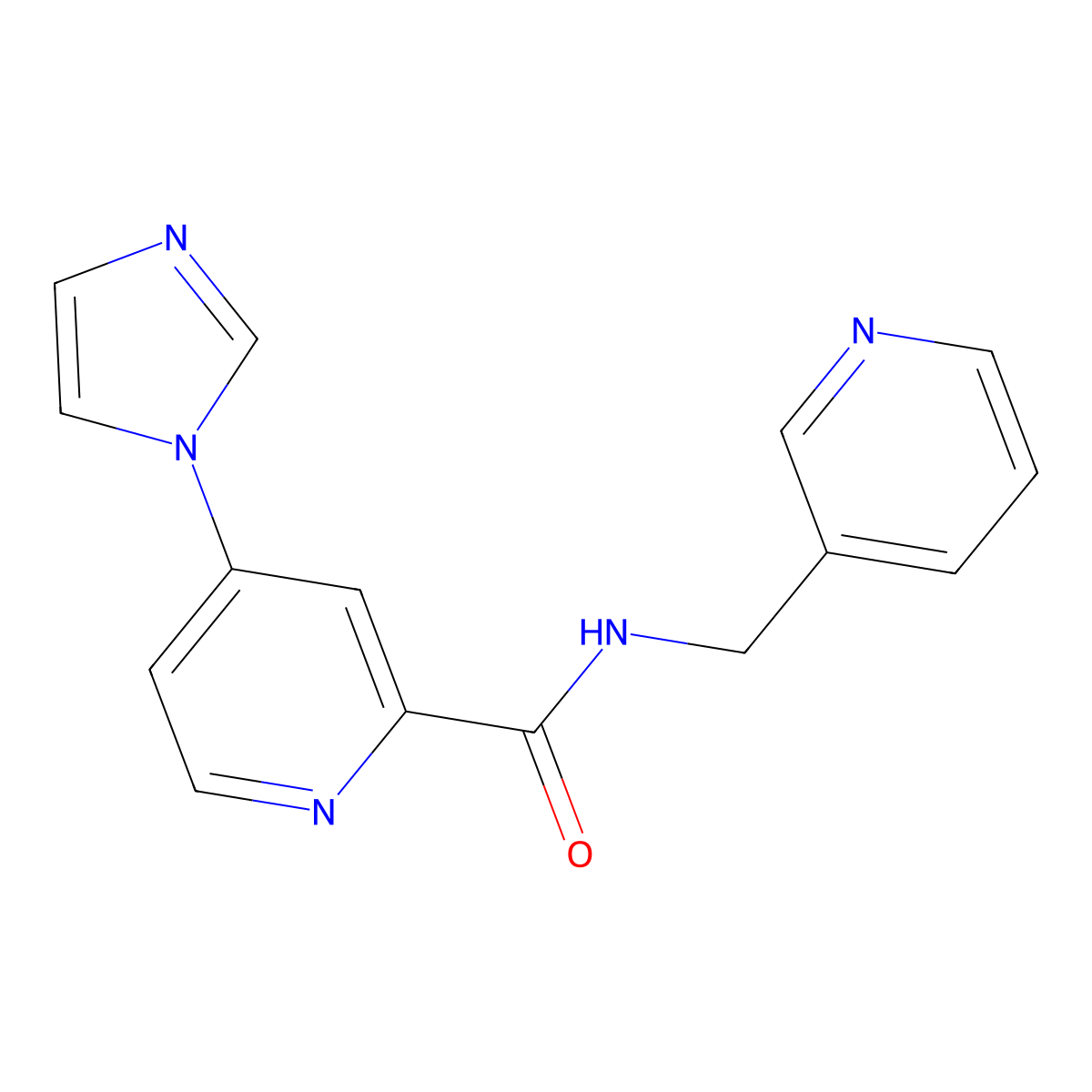 4-(1H-imidazol-1-yl)-N-(pyridin-3-ylmethyl)picolinamide molecular structure, CAS 1421524-28-8