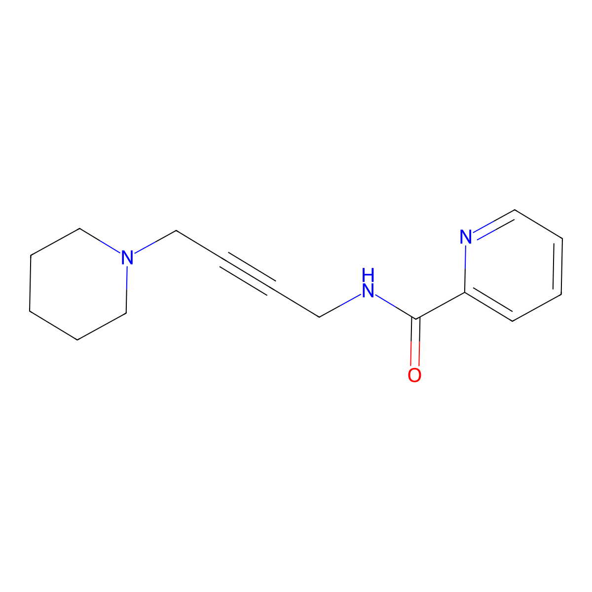 N-(4-(piperidin-1-yl)but-2-yn-1-yl)picolinamide molecular structure, CAS 1421524-42-6