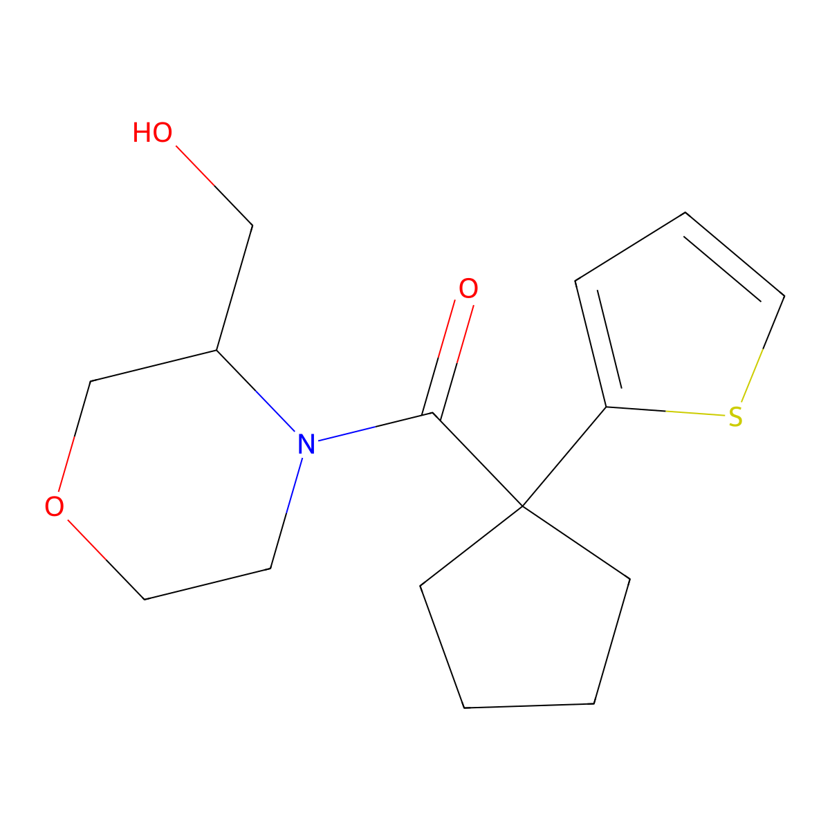 (3-(Hydroxymethyl)morpholino)(1-(thiophen-2-yl)cyclopentyl)methanone molecular structure, CAS 1421524-63-1