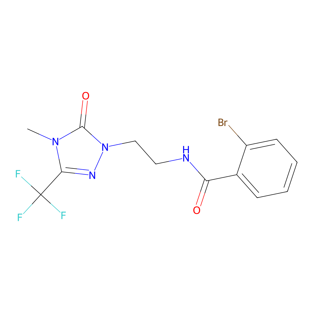 2-bromo-N-{2-[4-methyl-5-oxo-3-(trifluoromethyl)-4,5-dihydro-1H-1,2,4-triazol-1-yl]ethyl}benzamide molecular structure, CAS 1421524-96-0