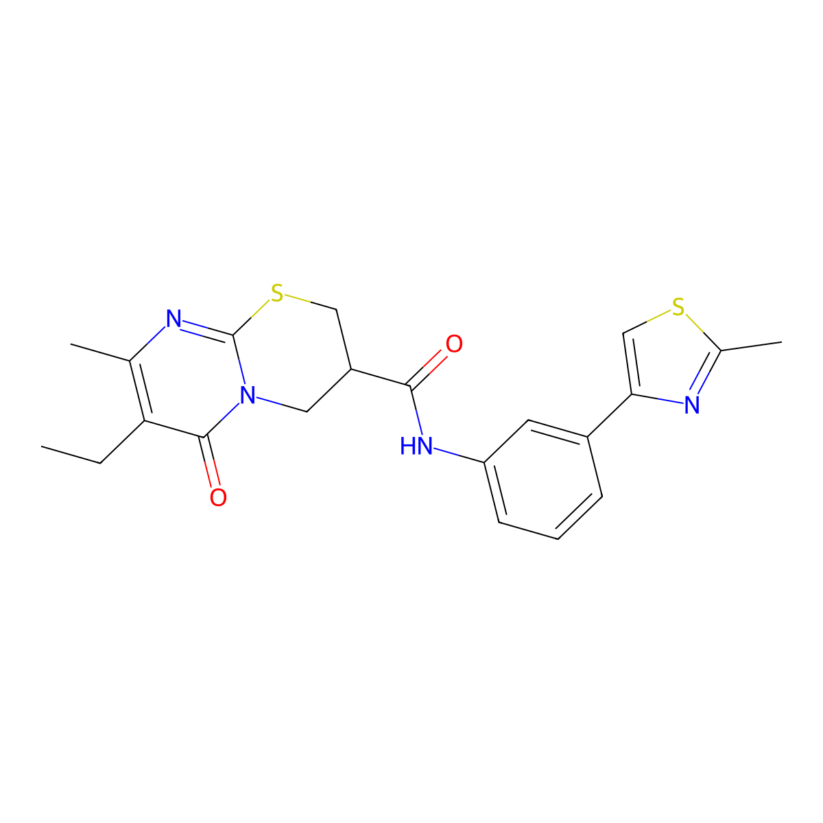 7-ethyl-8-methyl-N-(3-(2-methylthiazol-4-yl)phenyl)-6-oxo-2,3,4,6-tetrahydropyrimido[2,1-b][1,3]thiazine-3-carboxamide molecular structure, CAS 1421524-99-3
