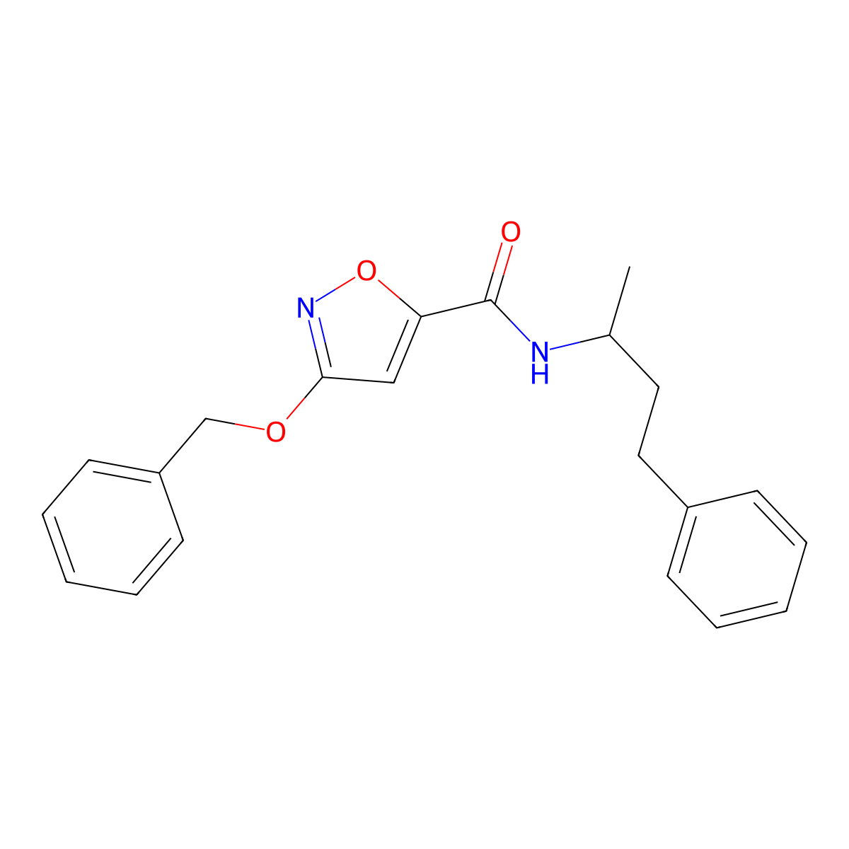 3-(benzyloxy)-N-(4-phenylbutan-2-yl)isoxazole-5-carboxamide molecular structure, CAS 1421525-15-6