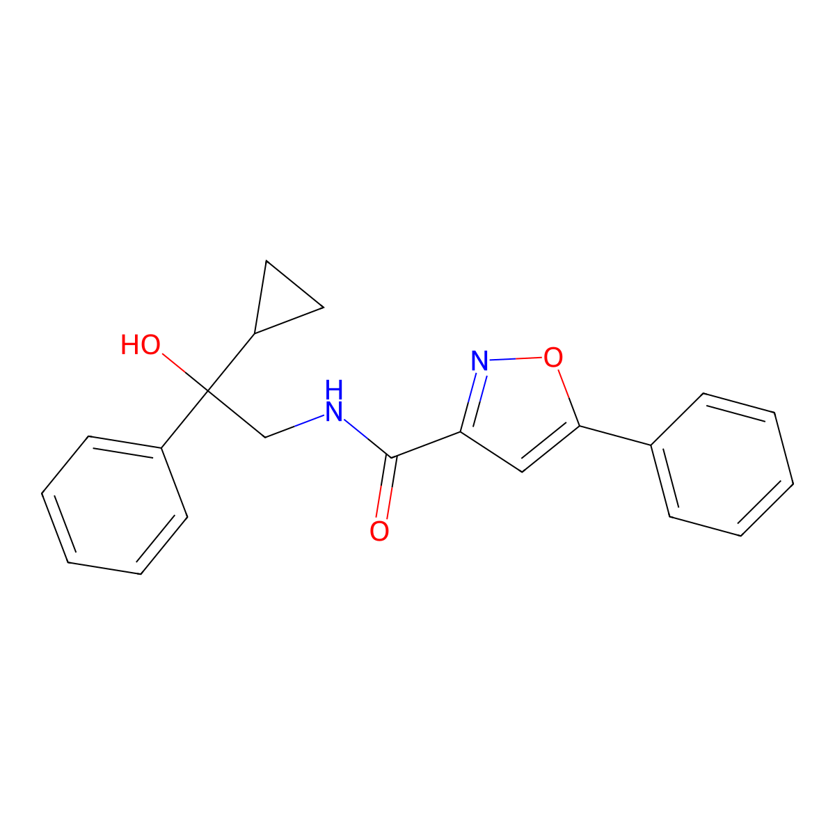 N-(2-cyclopropyl-2-hydroxy-2-phenylethyl)-5-phenylisoxazole-3-carboxamide molecular structure, CAS 1421525-17-8
