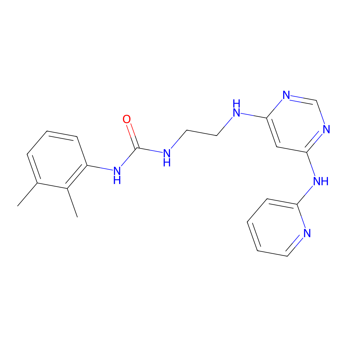 1-(2,3-Dimethylphenyl)-3-(2-((6-(pyridin-2-ylamino)pyrimidin-4-yl)amino)ethyl)urea molecular structure, CAS 1421525-18-9