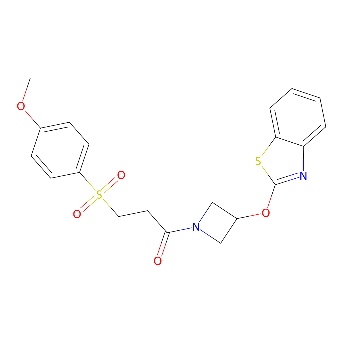 1-(3-(Benzo[d]thiazol-2-yloxy)azetidin-1-yl)-3-((4-methoxyphenyl)sulfonyl)propan-1-one molecular structure, CAS 1421525-22-5