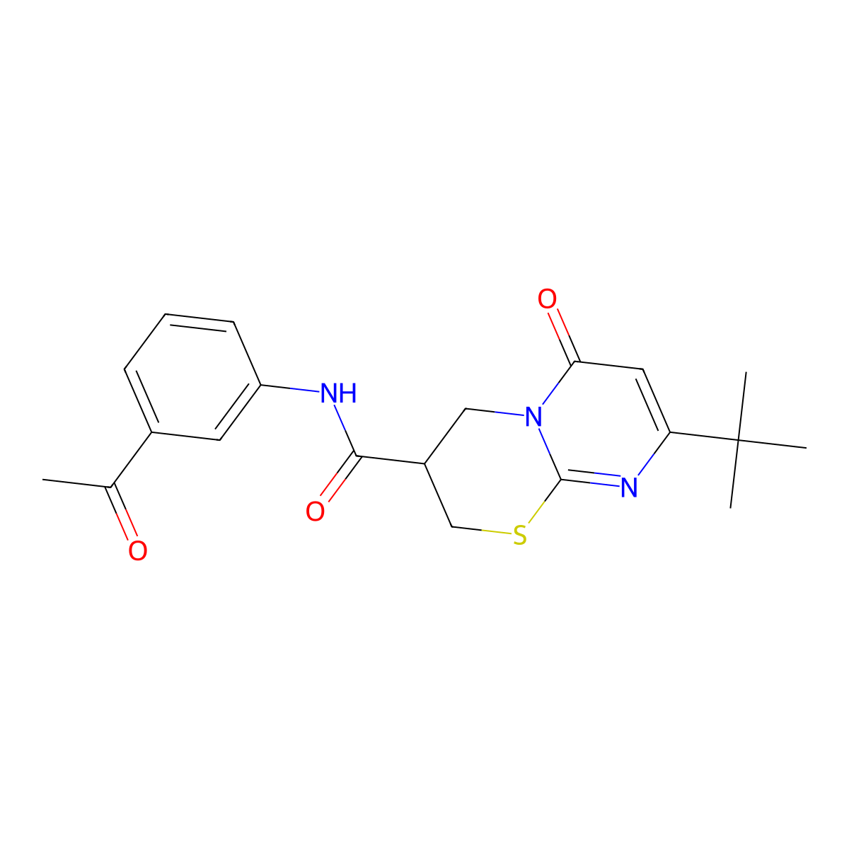 N-(3-acetylphenyl)-8-(tert-butyl)-6-oxo-2,3,4,6-tetrahydropyrimido[2,1-b][1,3]thiazine-3-carboxamide molecular structure, CAS 1421525-23-6