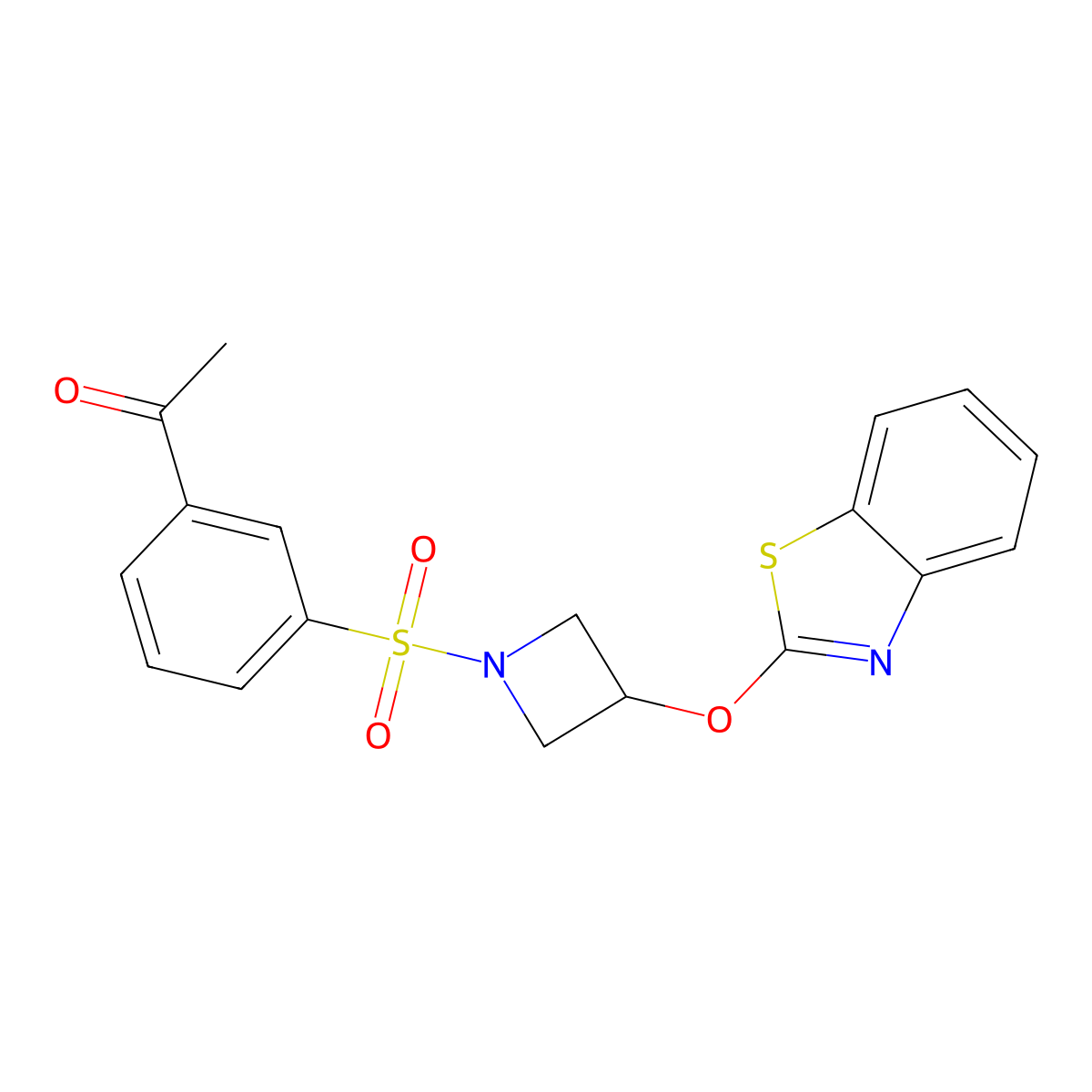 1-(3-((3-(Benzo[d]thiazol-2-yloxy)azetidin-1-yl)sulfonyl)phenyl)ethanone molecular structure, CAS 1421525-25-8