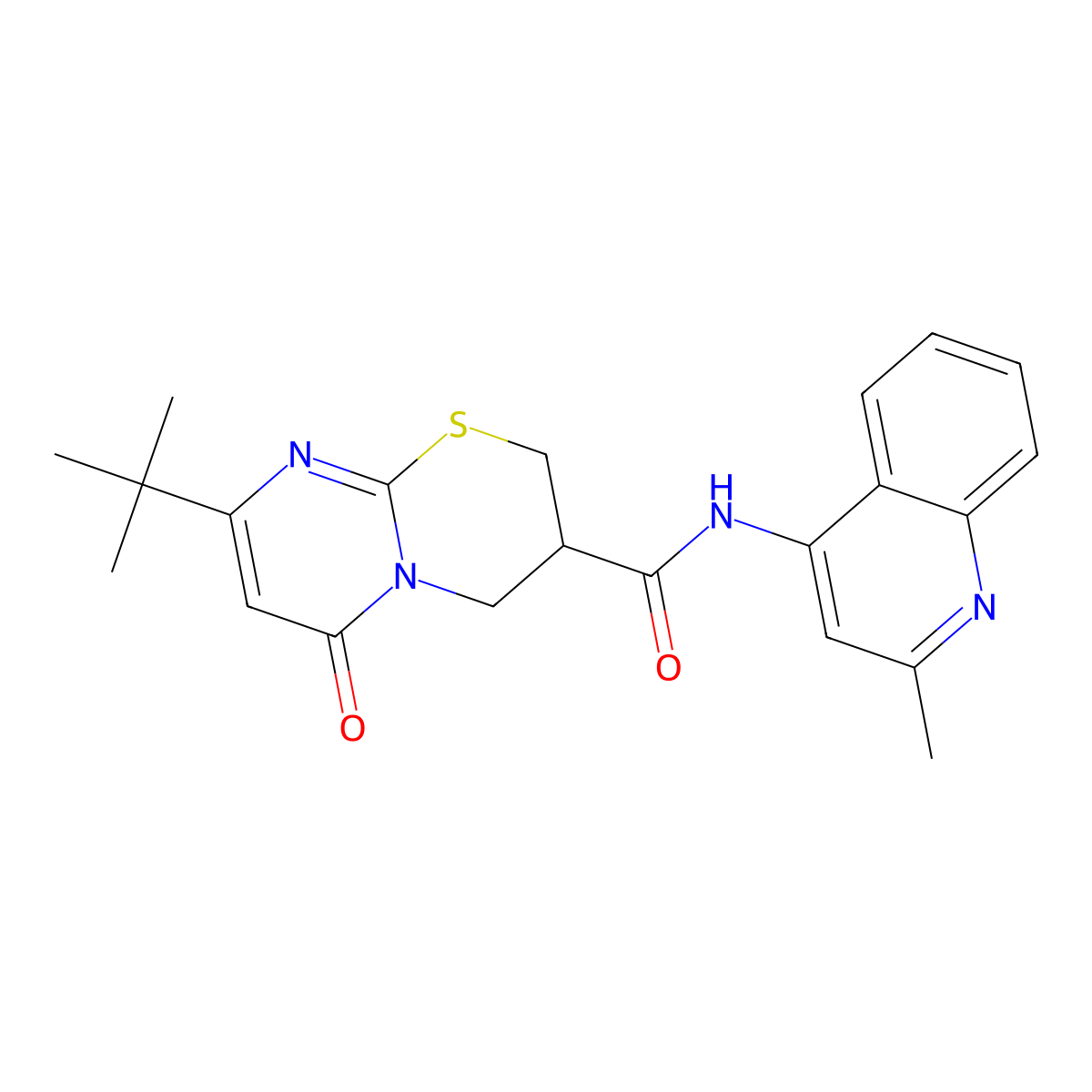 8-(tert-butyl)-N-(2-methylquinolin-4-yl)-6-oxo-2,3,4,6-tetrahydropyrimido[2,1-b][1,3]thiazine-3-carboxamide molecular structure, CAS 1421525-31-6