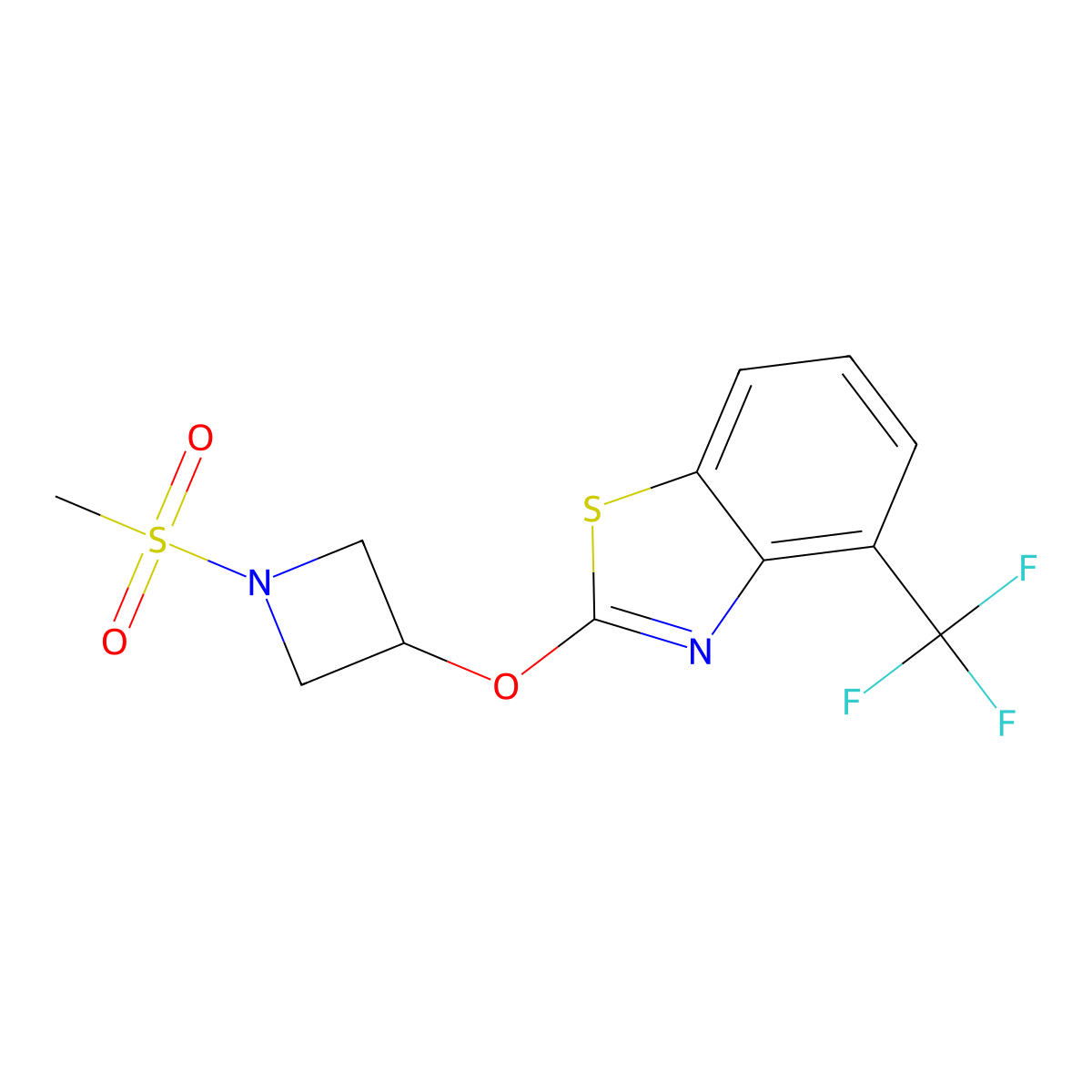 2-((1-(Methylsulfonyl)azetidin-3-yl)oxy)-4-(trifluoromethyl)benzo[d]thiazole molecular structure, CAS 1421525-38-3