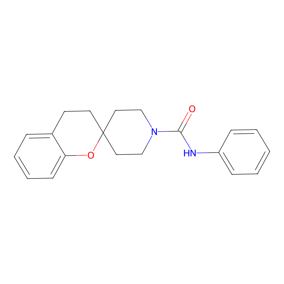 N-phenylspiro[chroman-2,4'-piperidine]-1'-carboxamide molecular structure, CAS 1421525-42-9