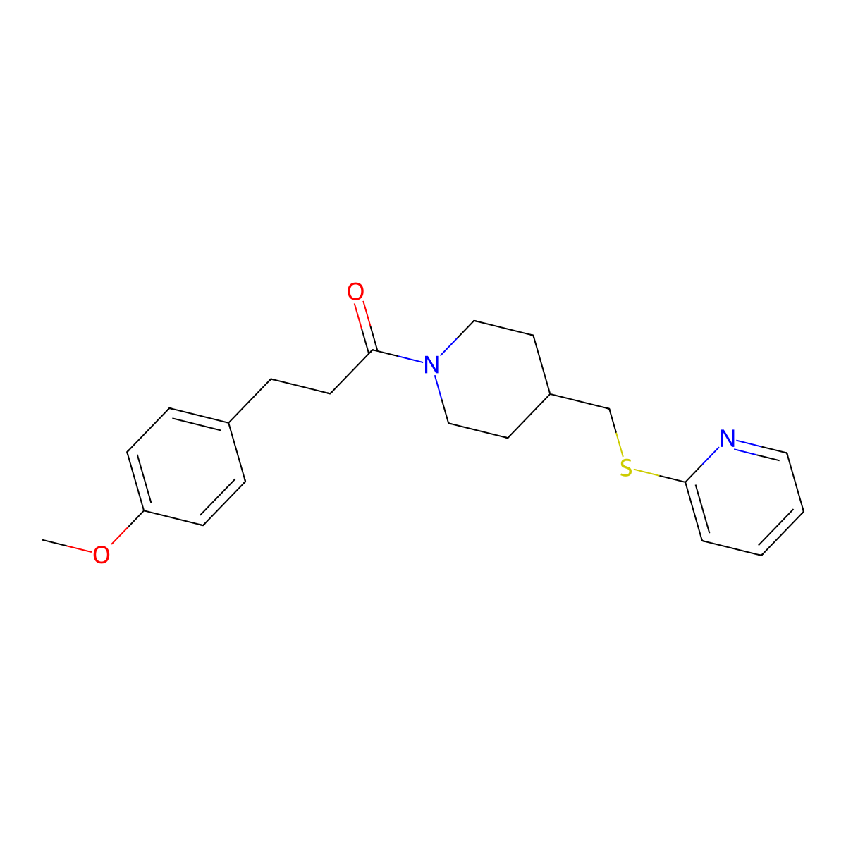 3-(4-Methoxyphenyl)-1-{4-[(pyridin-2-ylsulfanyl)methyl]piperidin-1-YL}propan-1-one molecular structure, CAS 1421525-56-5