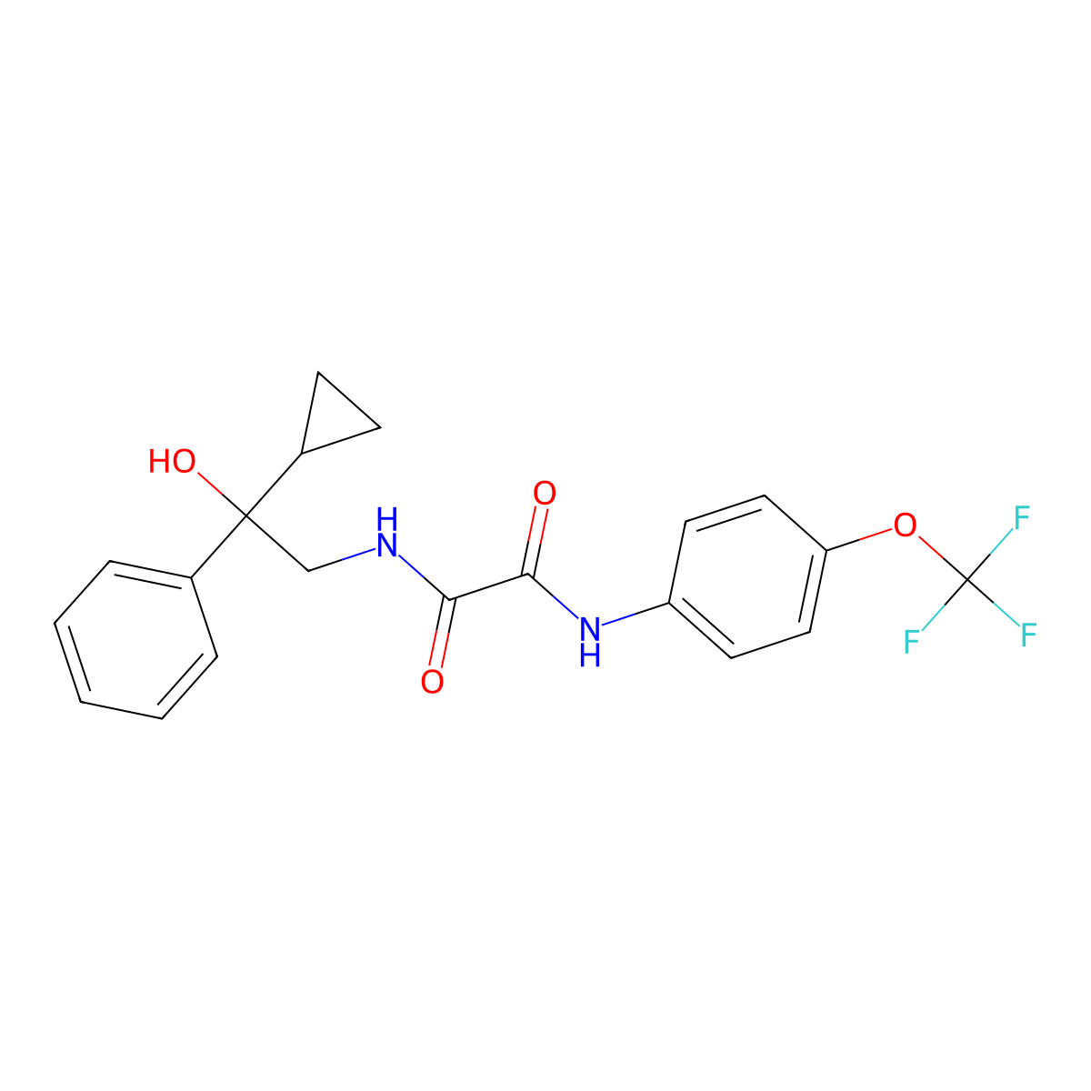 N1-(2-cyclopropyl-2-hydroxy-2-phenylethyl)-N2-(4-(trifluoromethoxy)phenyl)oxalamide molecular structure, CAS 1421525-61-2