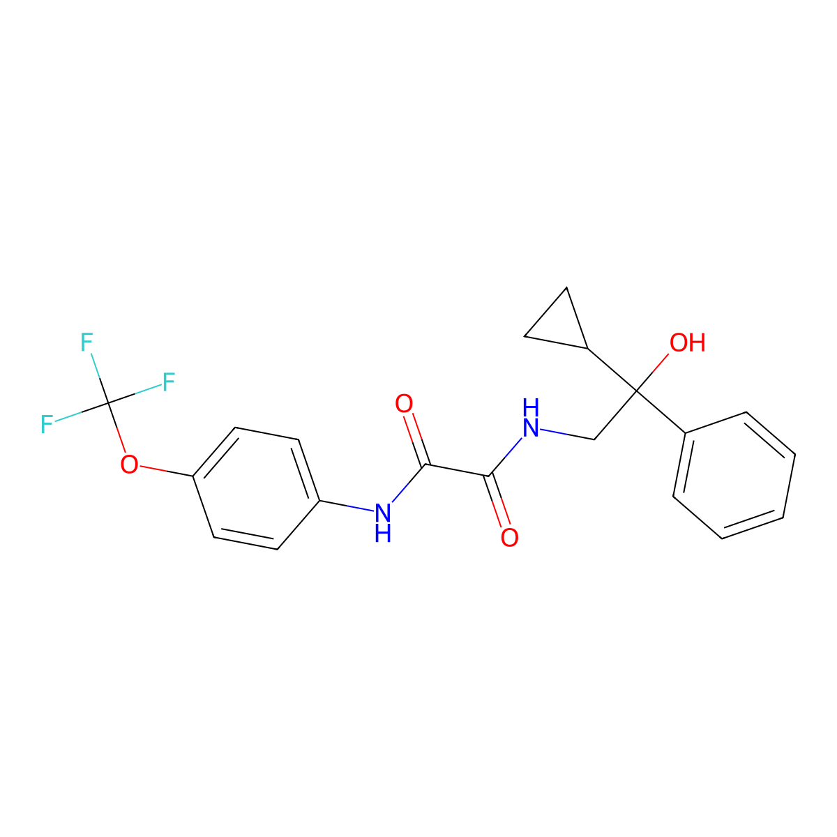 N1-(2-cyclopropyl-2-hydroxy-2-phenylethyl)-N2-(4-(trifluoromethoxy)phenyl)oxalamide molecular structure, CAS 1421525-61-2