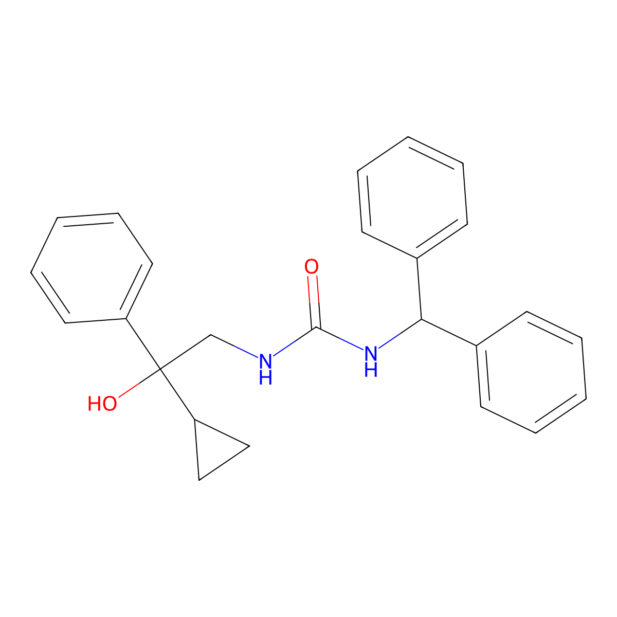 1-Benzhydryl-3-(2-cyclopropyl-2-hydroxy-2-phenylethyl)urea molecular structure, CAS 1421525-71-4