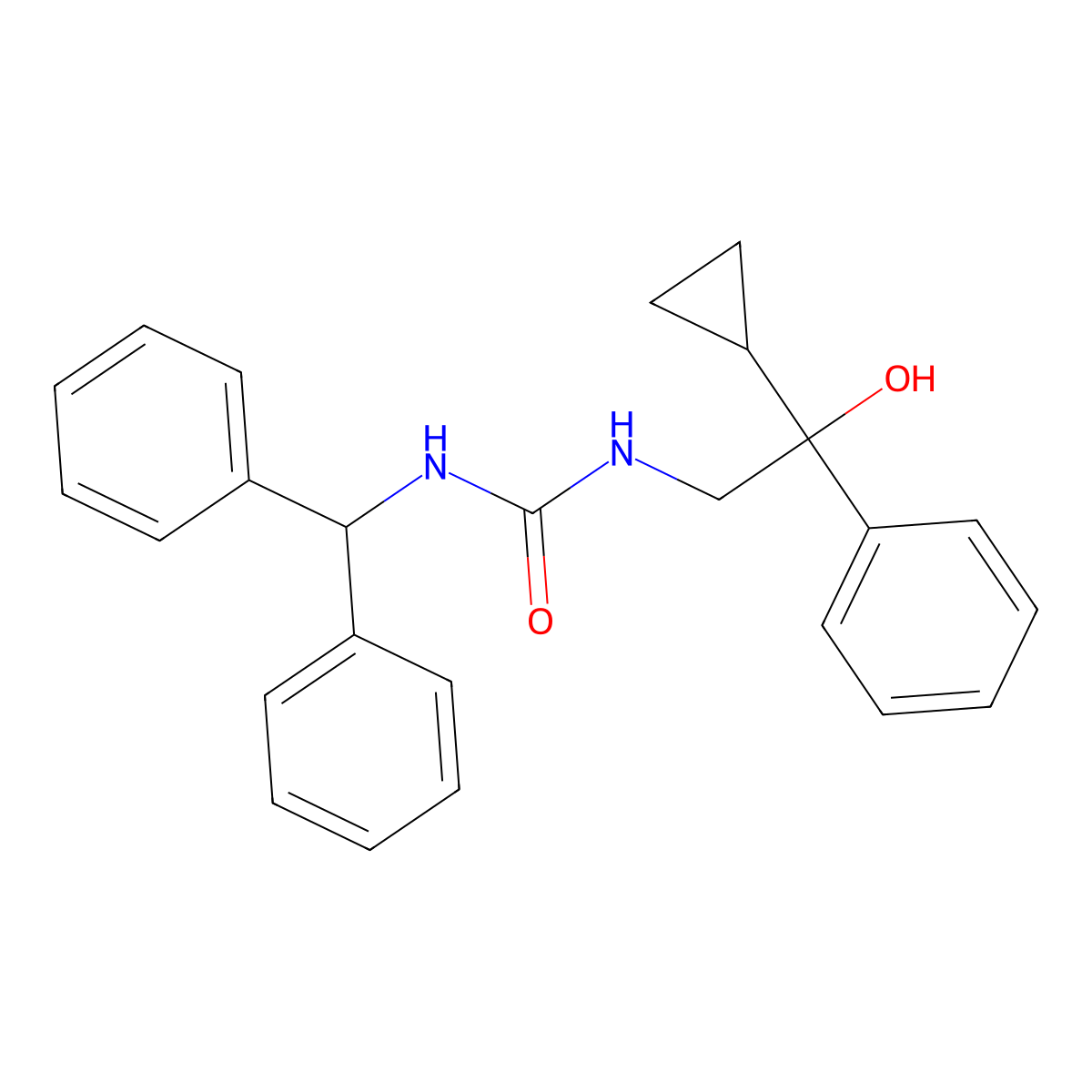1-Benzhydryl-3-(2-cyclopropyl-2-hydroxy-2-phenylethyl)urea molecular structure, CAS 1421525-71-4