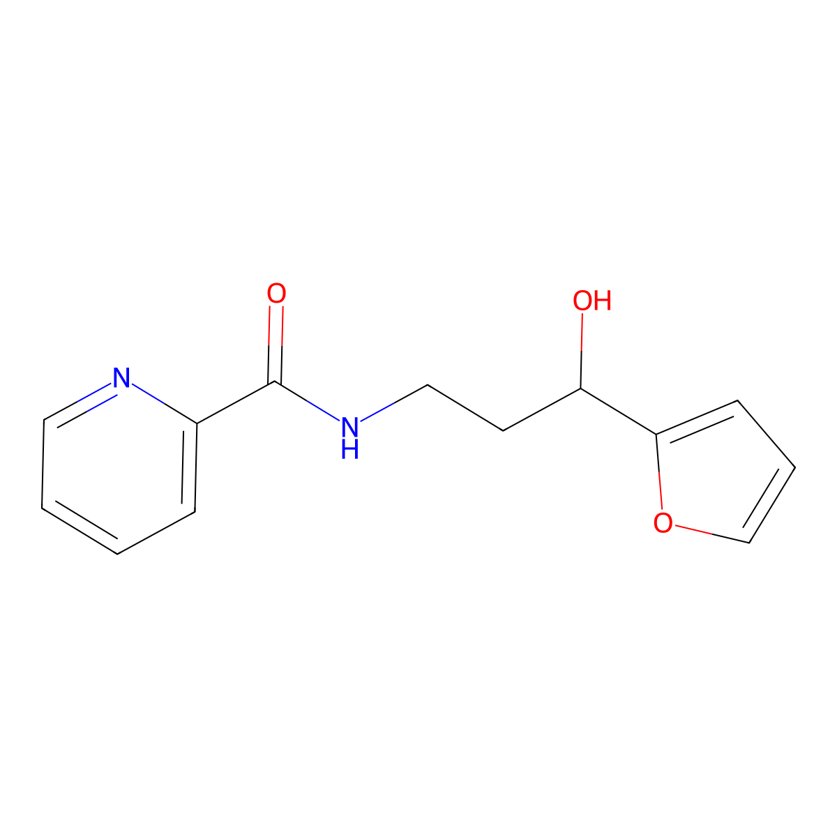 N-(3-(furan-2-yl)-3-hydroxypropyl)picolinamide molecular structure, CAS 1421525-80-5