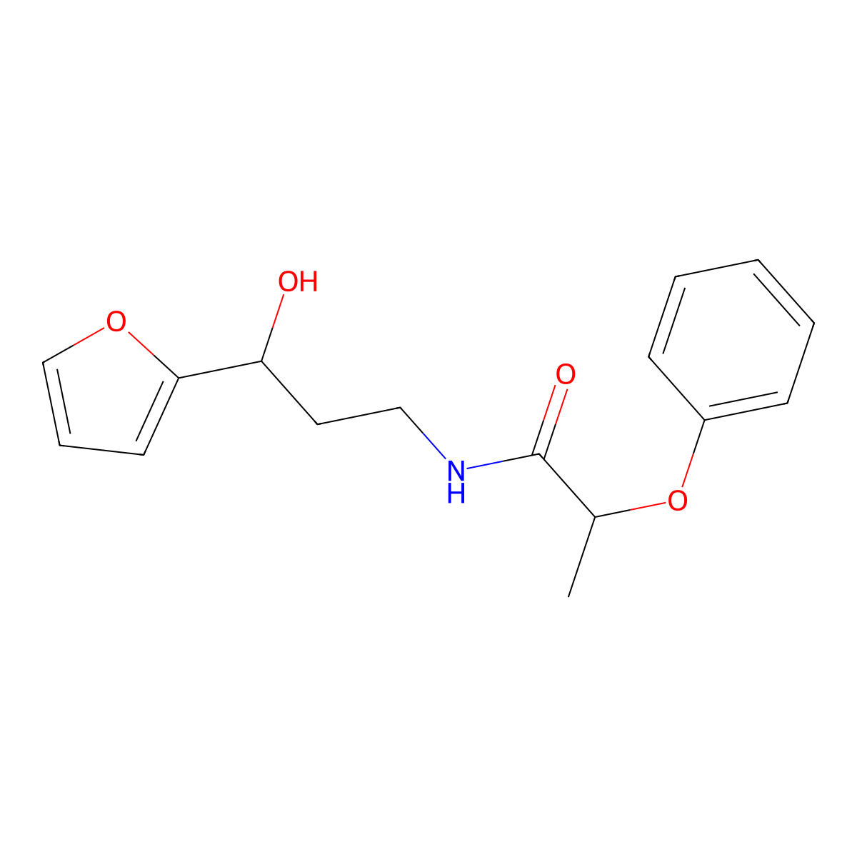 N-[3-(Furan-2-YL)-3-hydroxypropyl]-2-phenoxypropanamide molecular structure, CAS 1421525-84-9