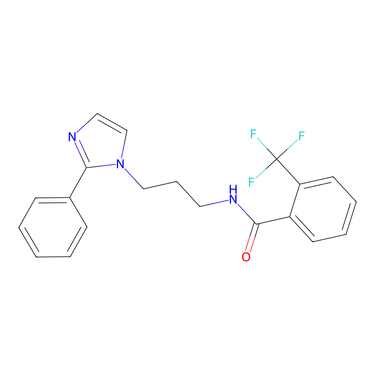 N-[3-(2-phenyl-1H-imidazol-1-yl)propyl]-2-(trifluoromethyl)benzamide molecular structure, CAS 1421526-03-5